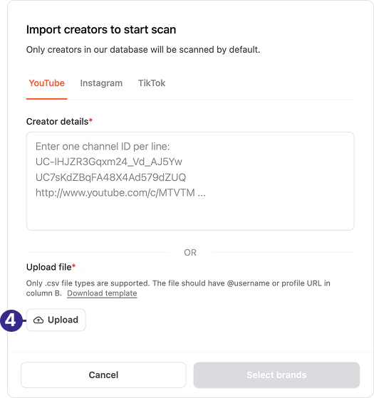 Upload button clicked