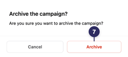 Confirm archiving a campaign