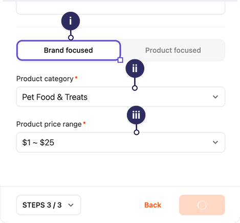 Enter the brand focus information
