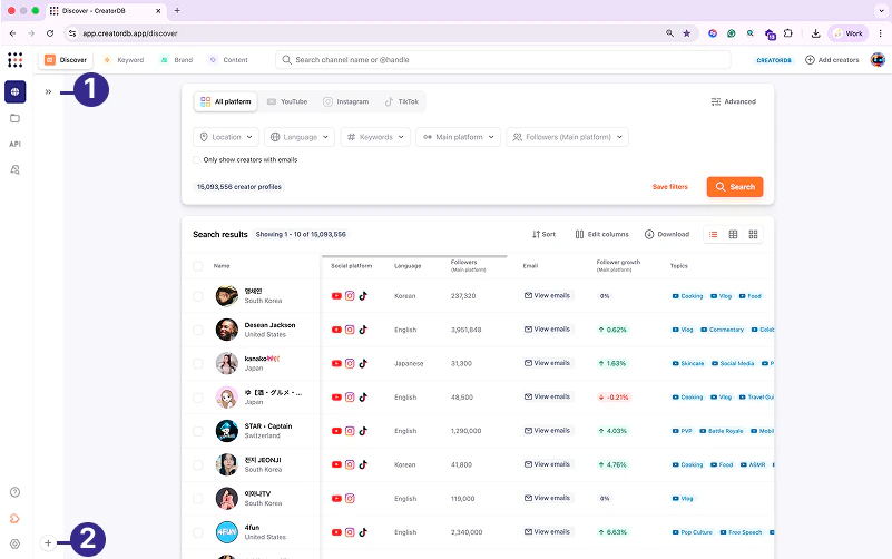 Collapsed side navigation bar