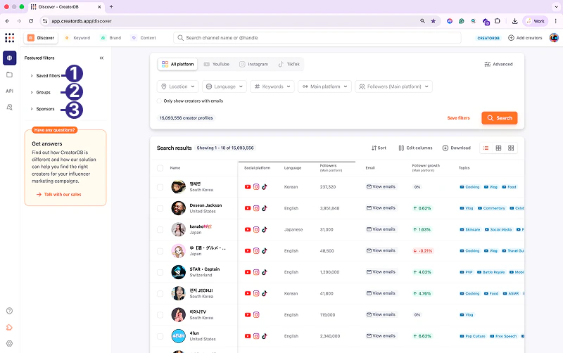 Expanded side navigation bar