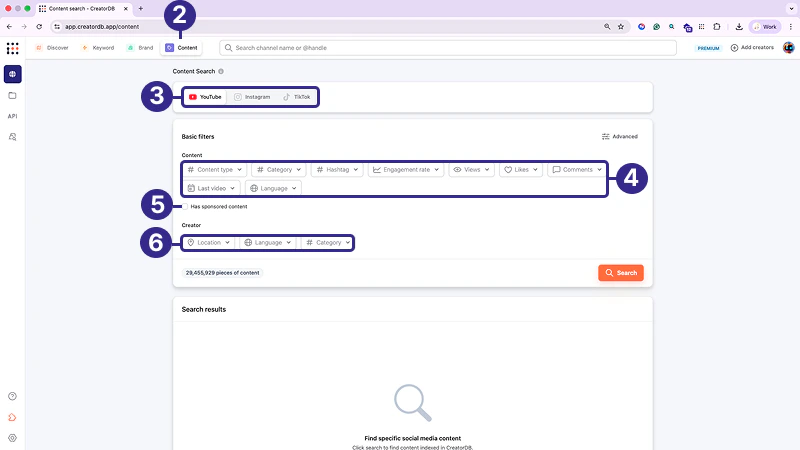 Content search filters