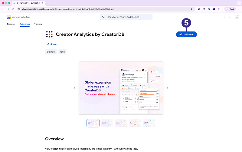 Creator Analytics by CreatorDB confirmation message