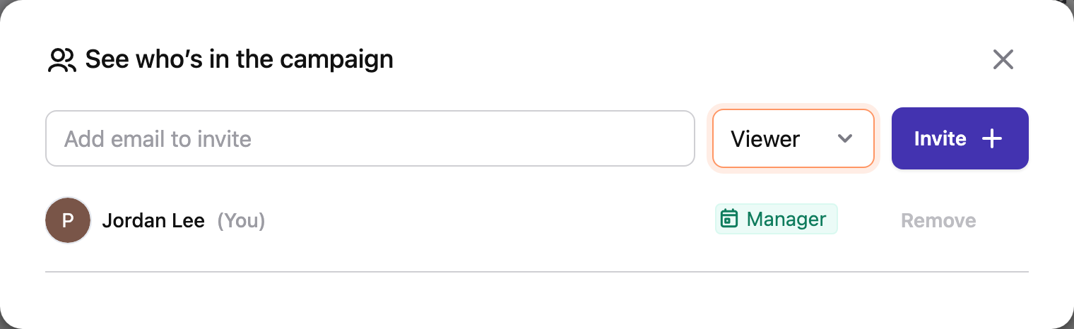 Inviting a campaign member