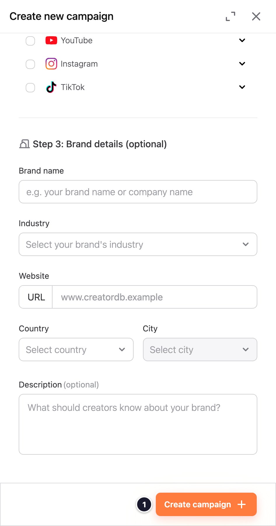 Click Create campaign