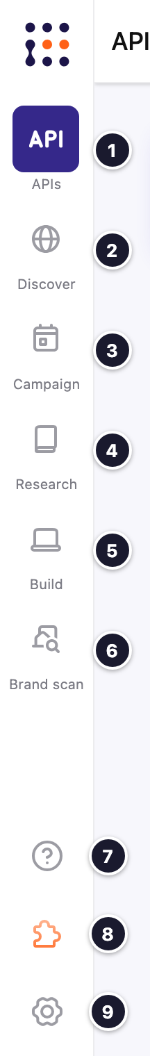 Left navigation bar