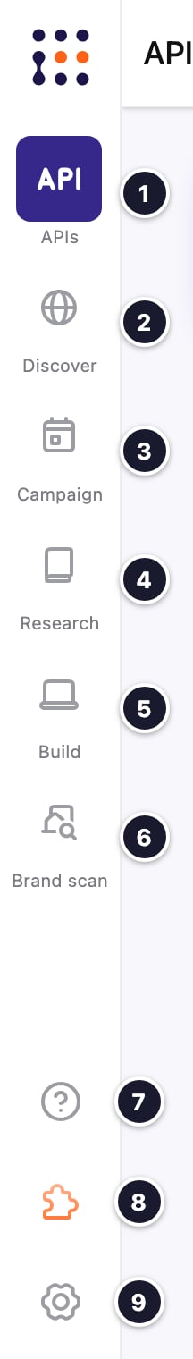 Left navigation bar