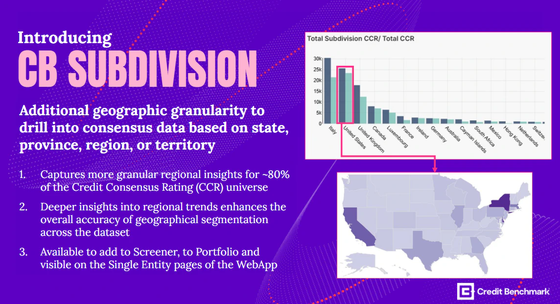 Credit Benchmark subdivision fields shown in the product interface.