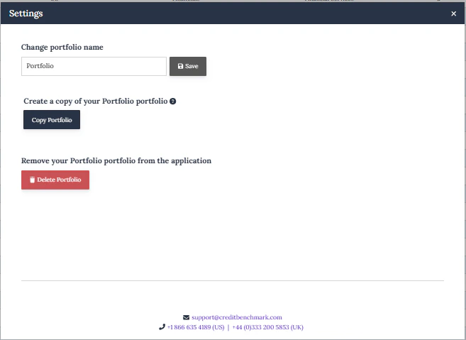 Interfaz de edición de carteras