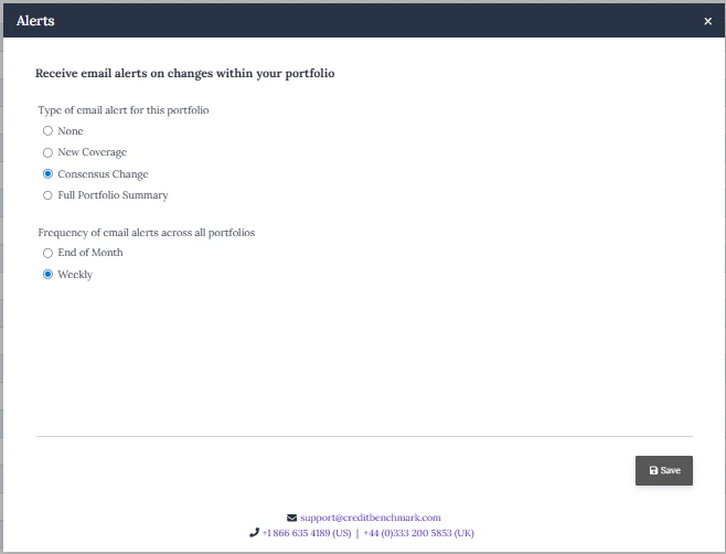 Configuración de alertas