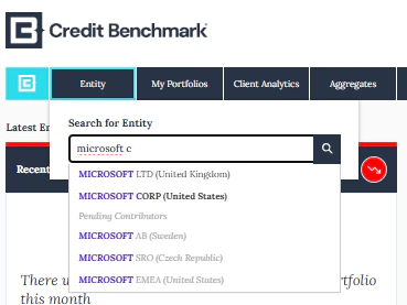 Interface de recherche d'entités