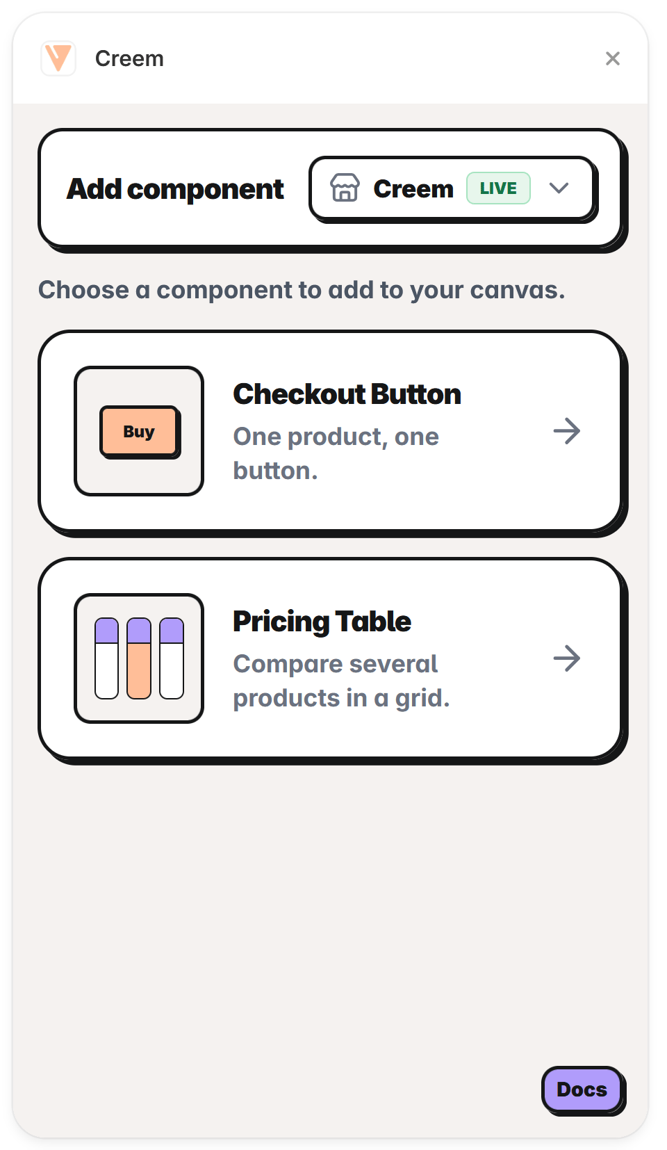 Choosing between a Checkout Button and a Pricing Table
