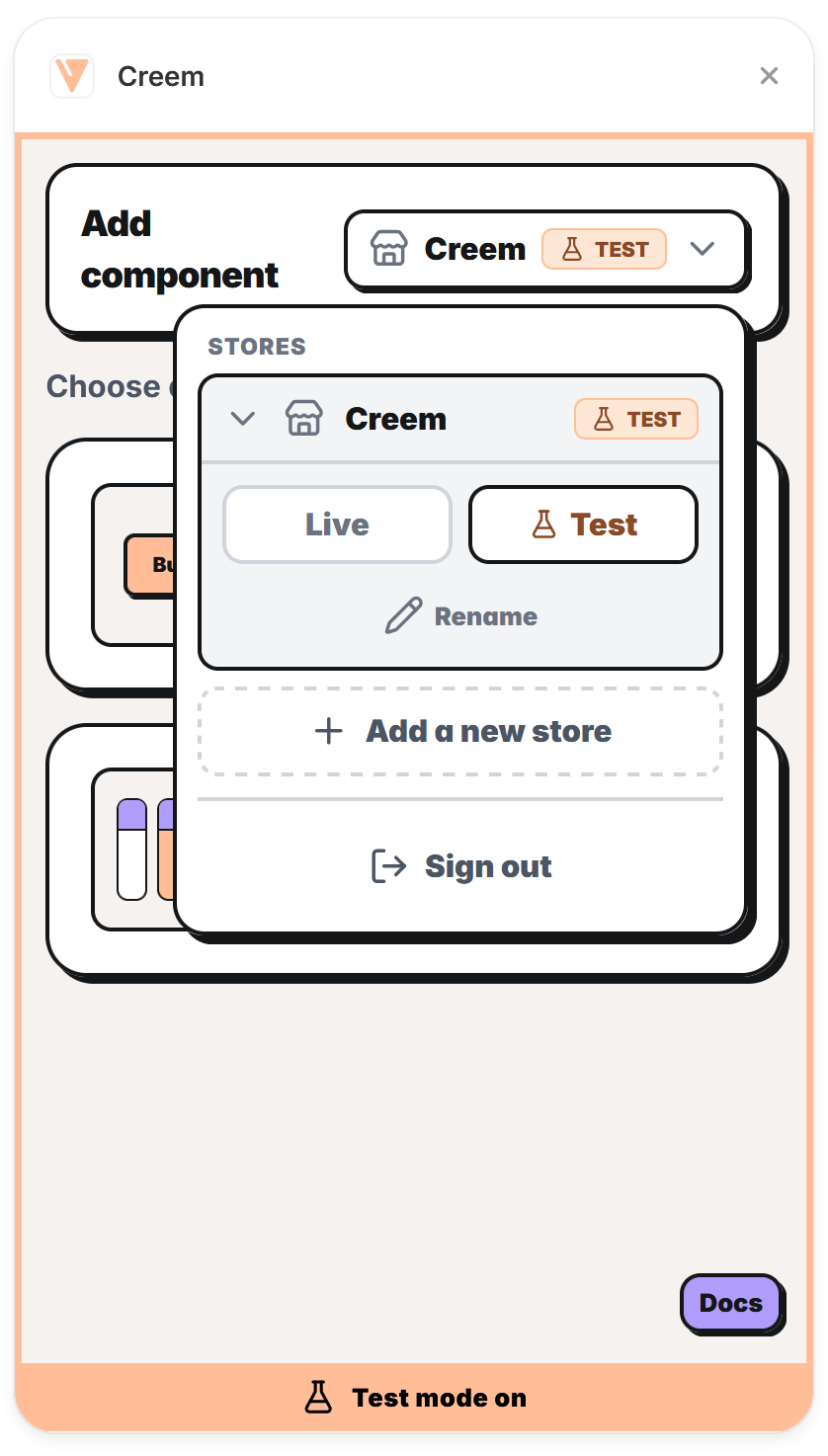 Store and environment switcher in the Framer plugin