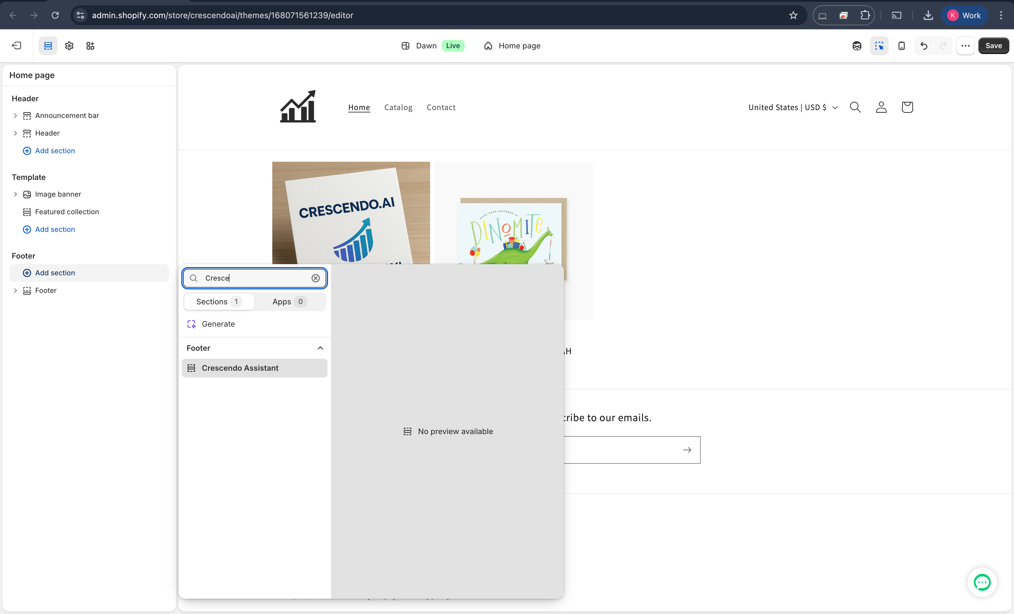 Add to footer