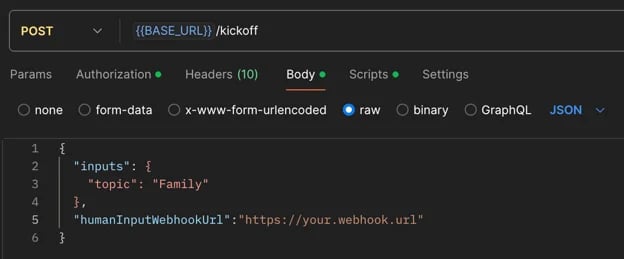 URL do Webhook Crew