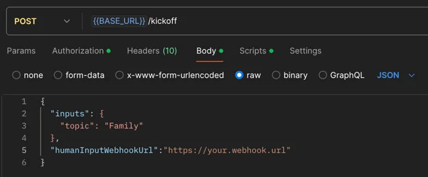 Crew Webhook URL