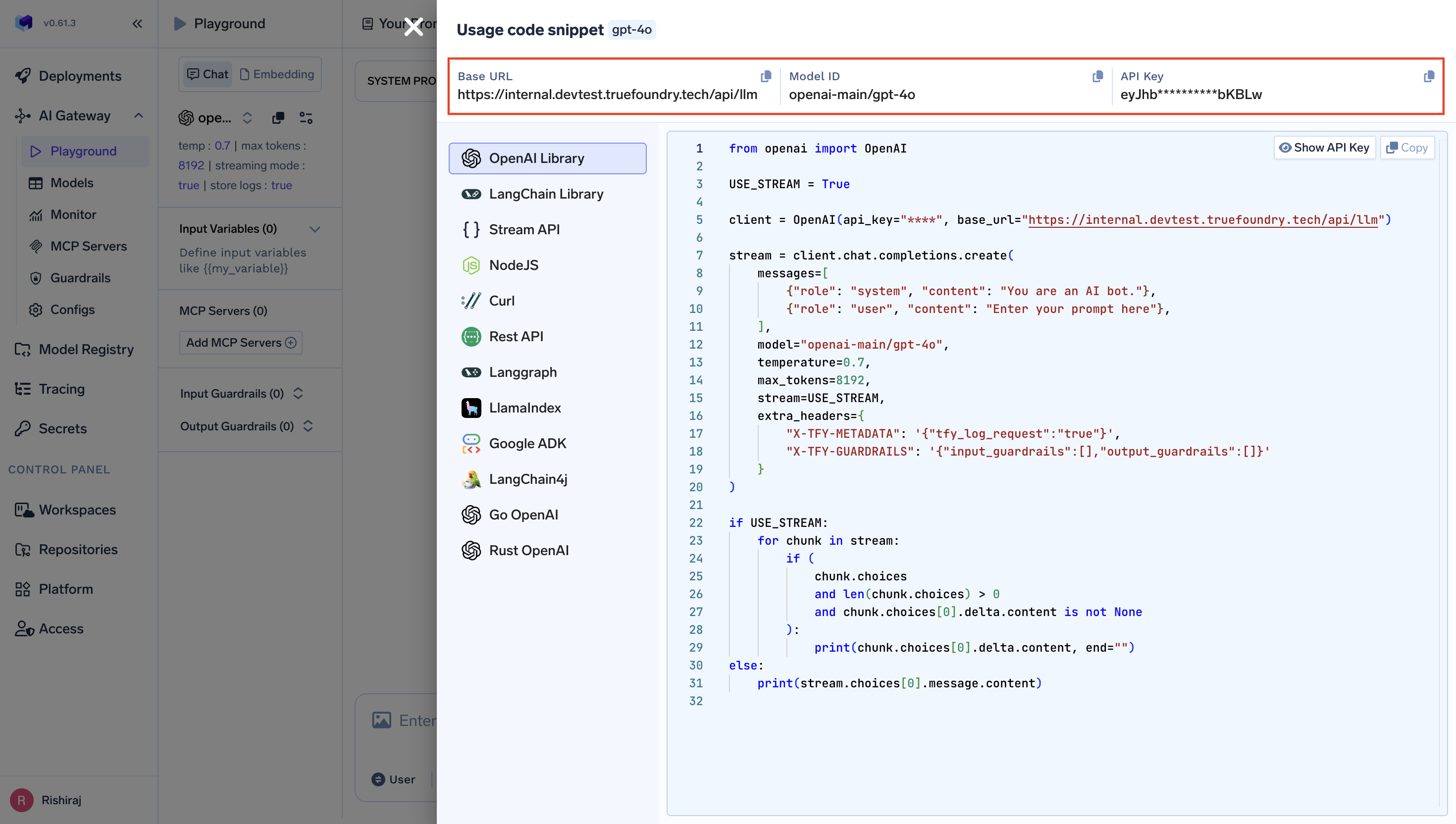 TrueFoundry Code Configuration