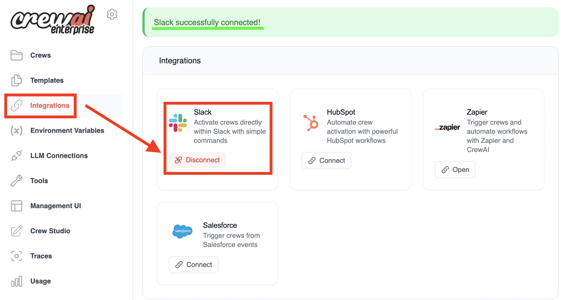 تكامل CrewAI مع Slack