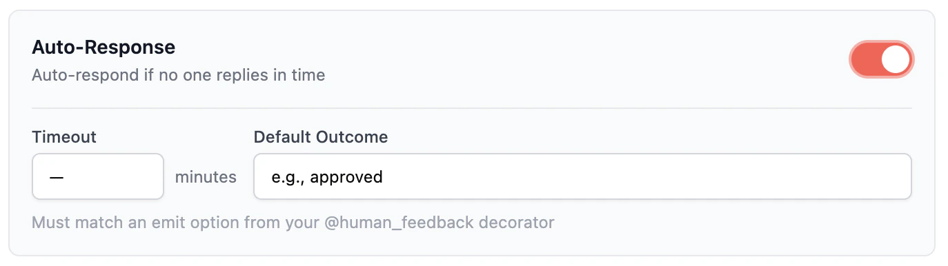 Configuração de Resposta Automática HITL