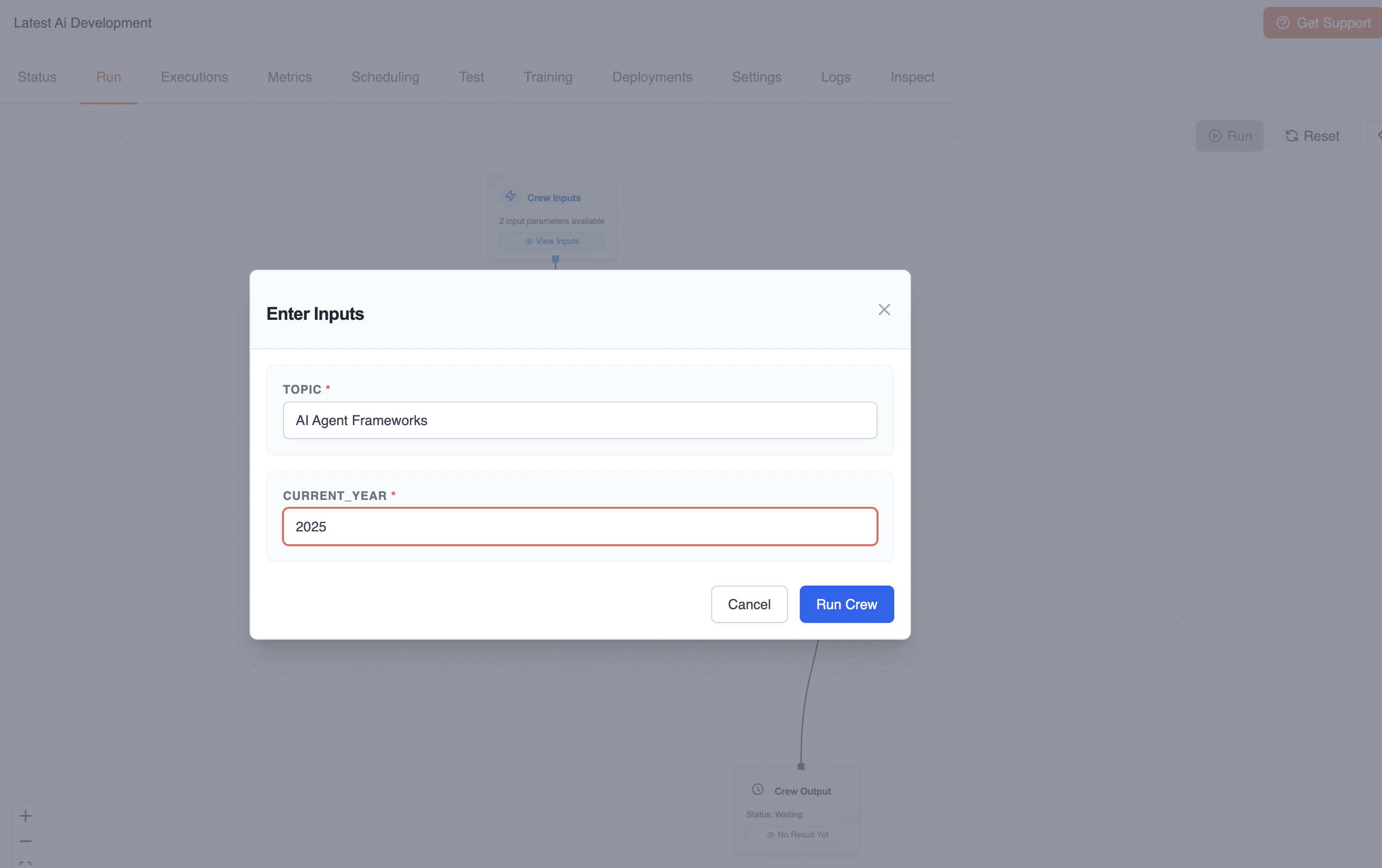 تشغيل الطاقم