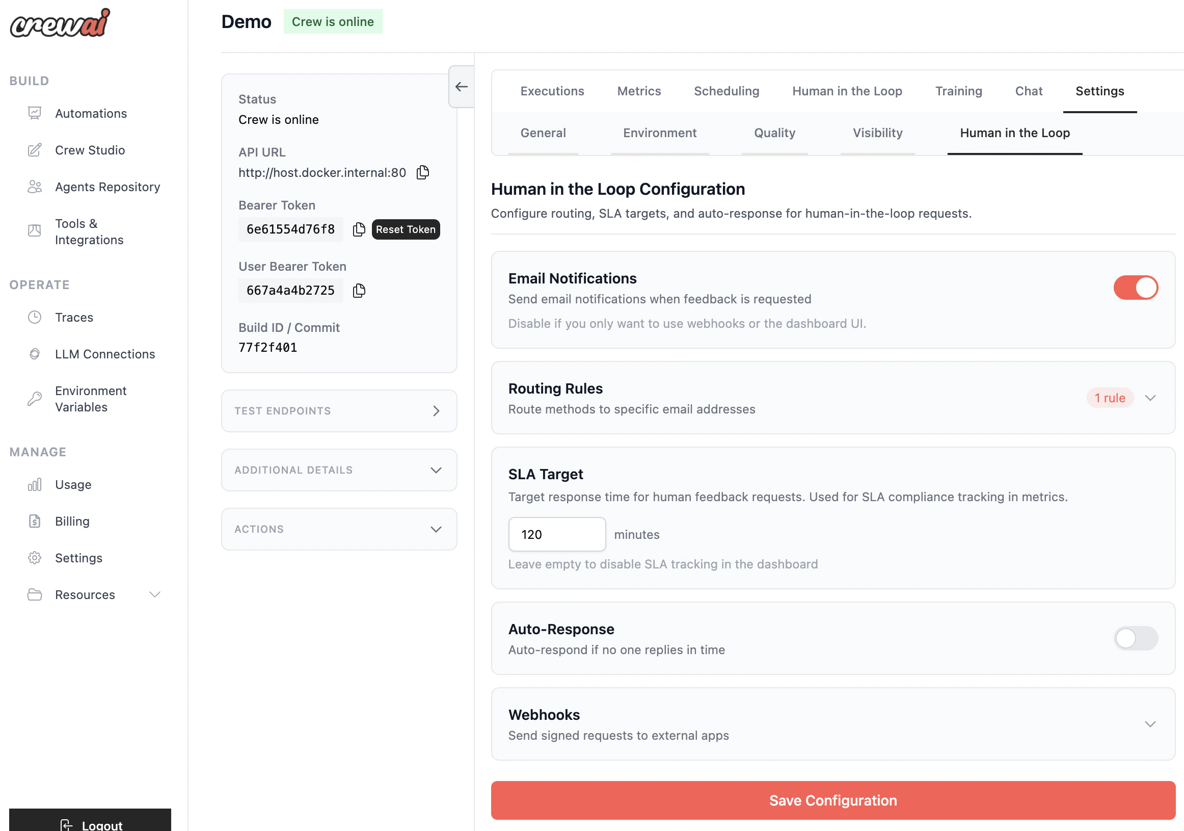 HITL Configuration Settings