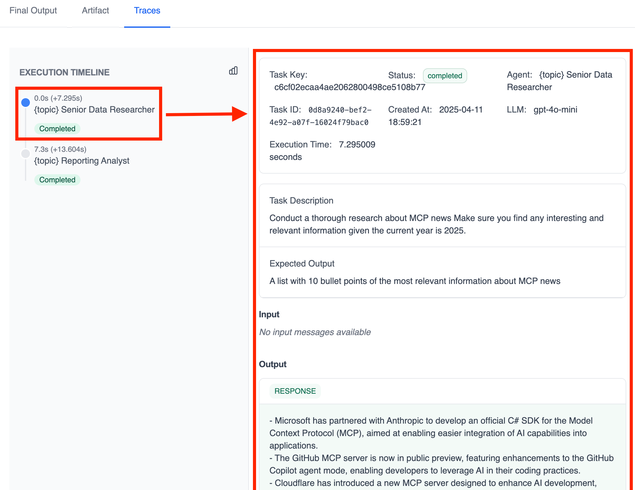 Detailed Task View