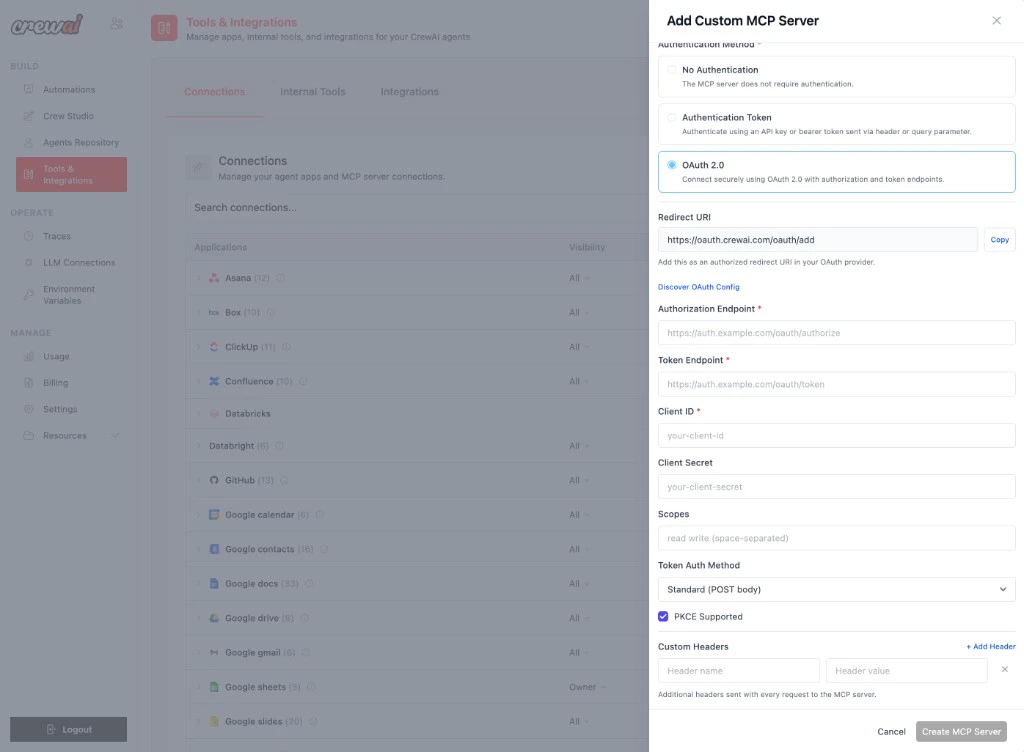 خادم MCP مخصص مع OAuth 2.0