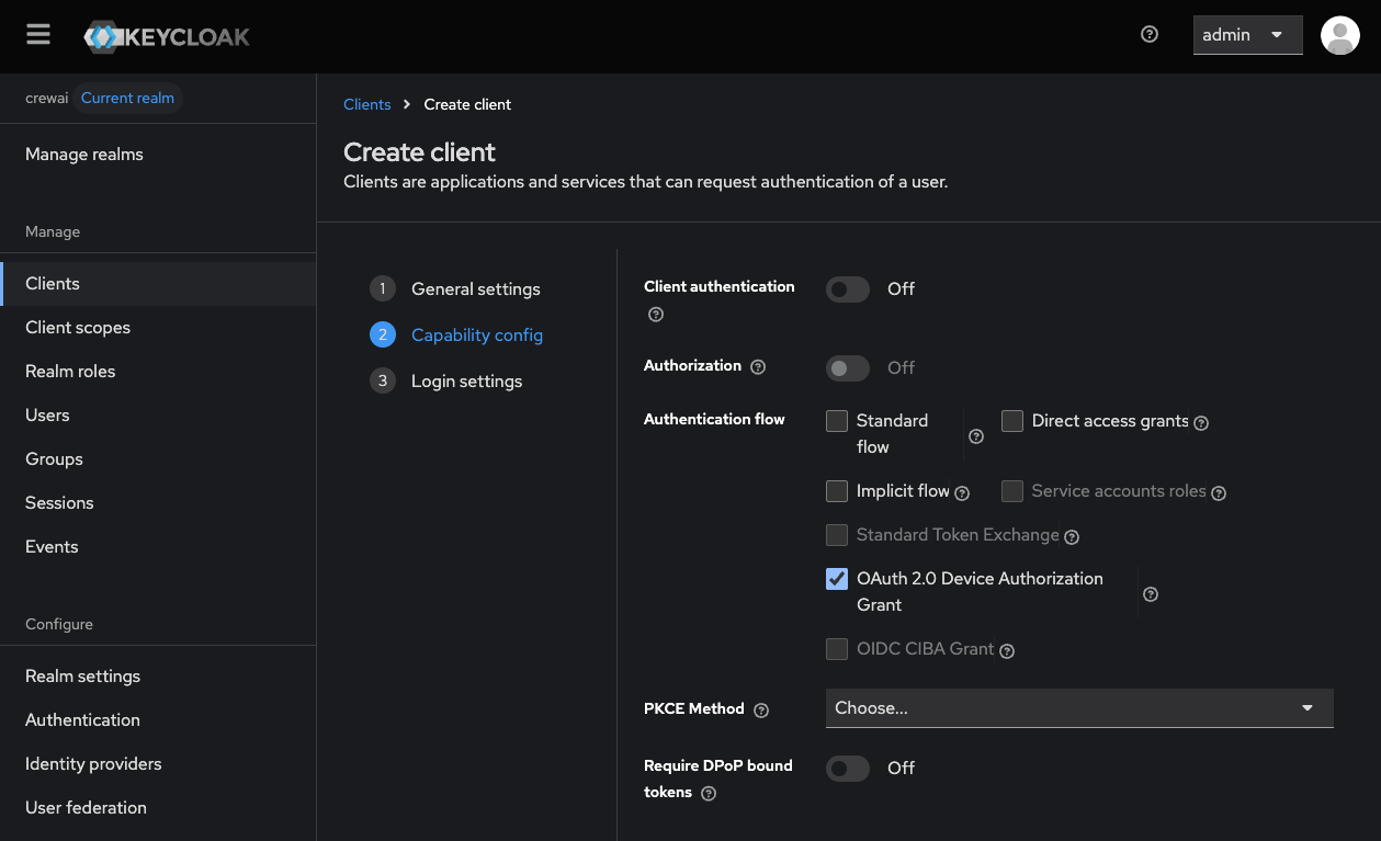 Keycloak CLI Client Creation Step 2