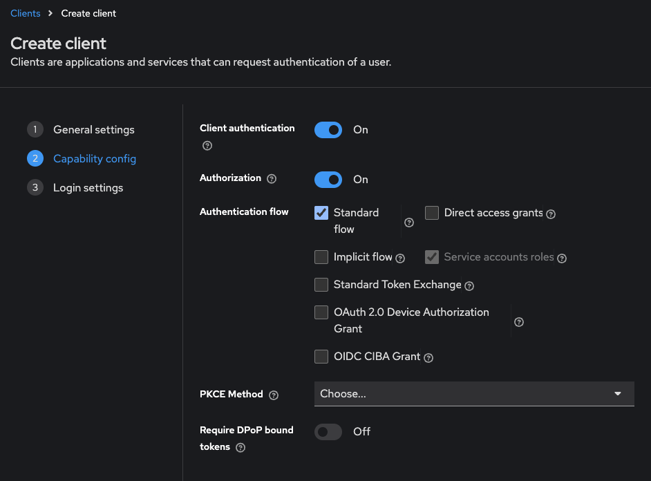 Keycloak Client Creation with Authorization option turned on
