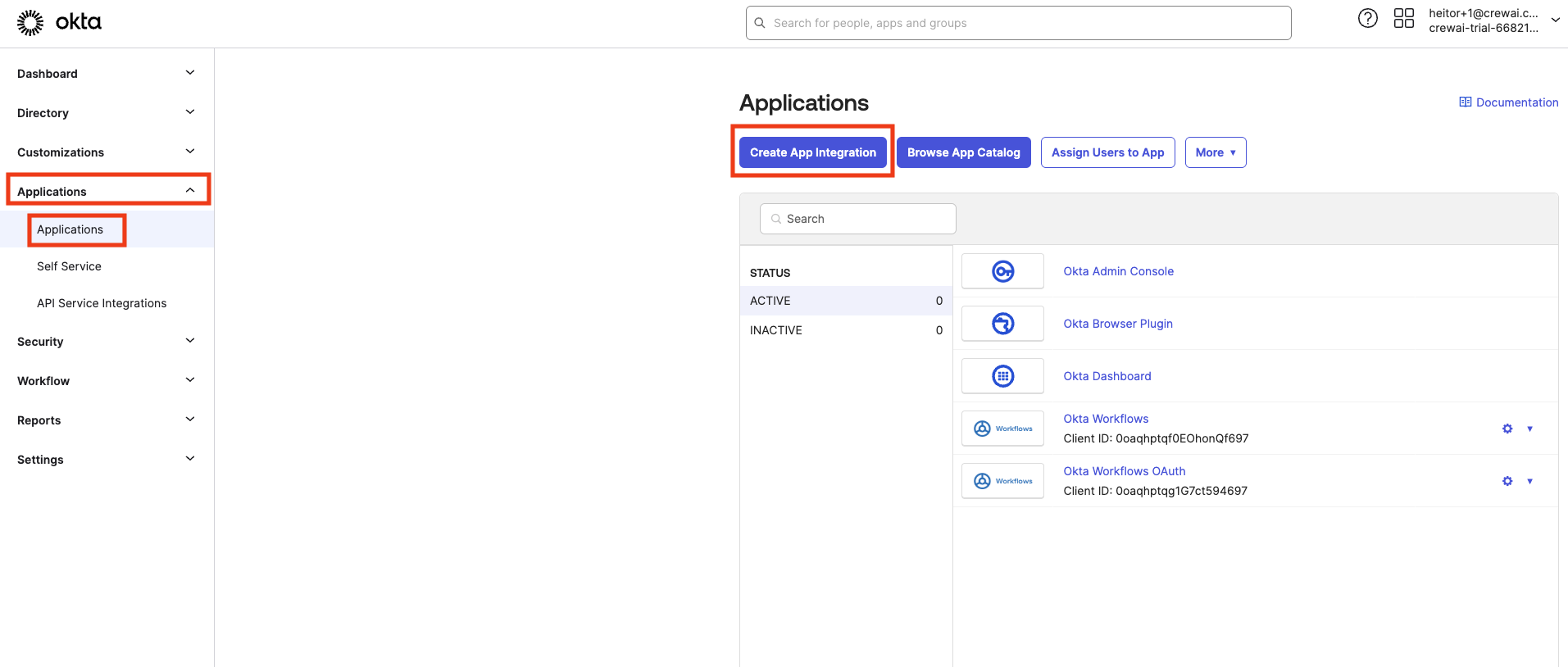 Okta Create App Integration