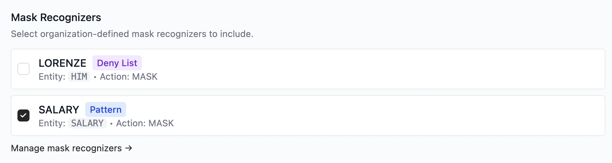 Enable Custom Recognizer