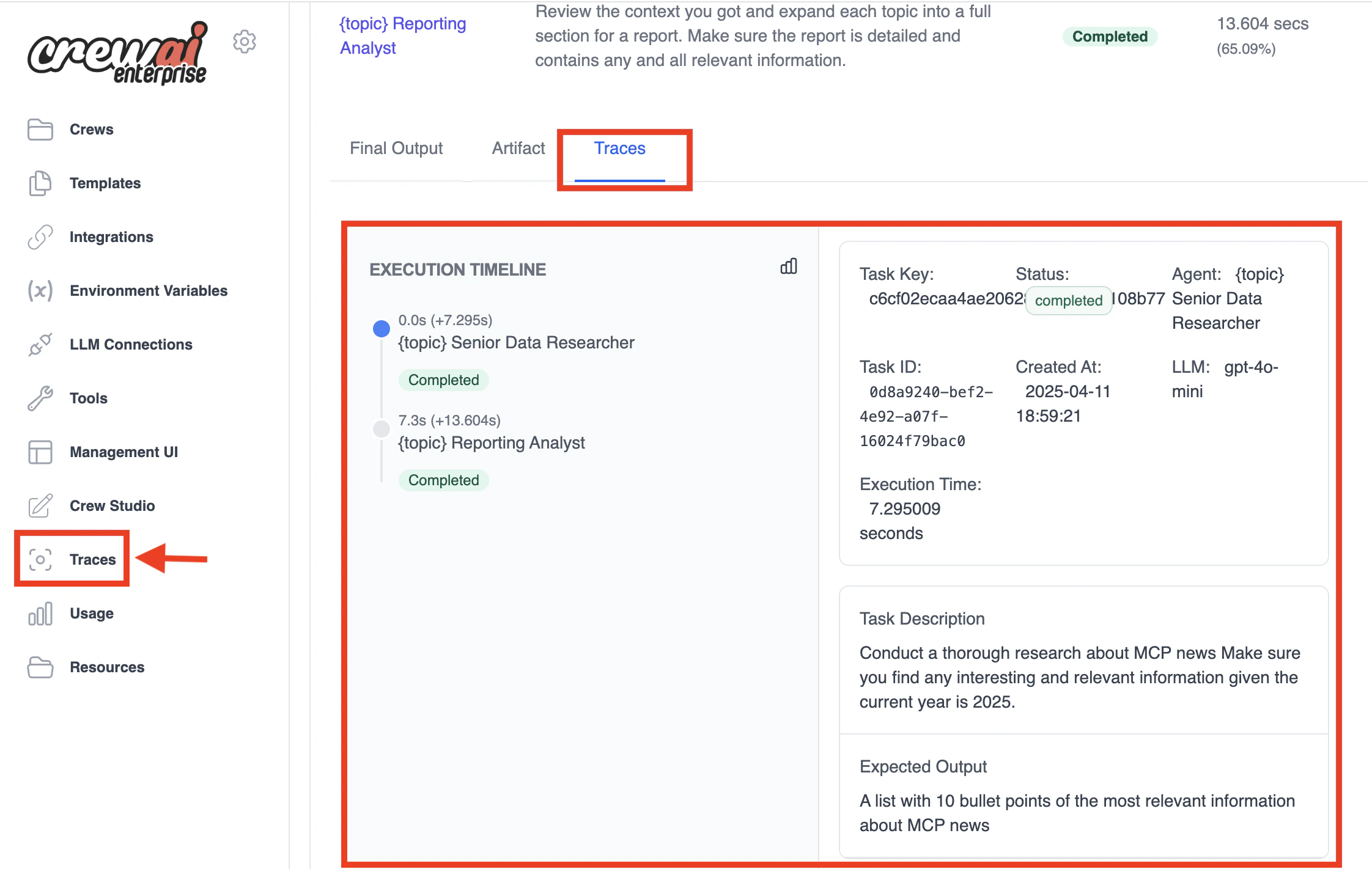Prompt Tracing Dashboard