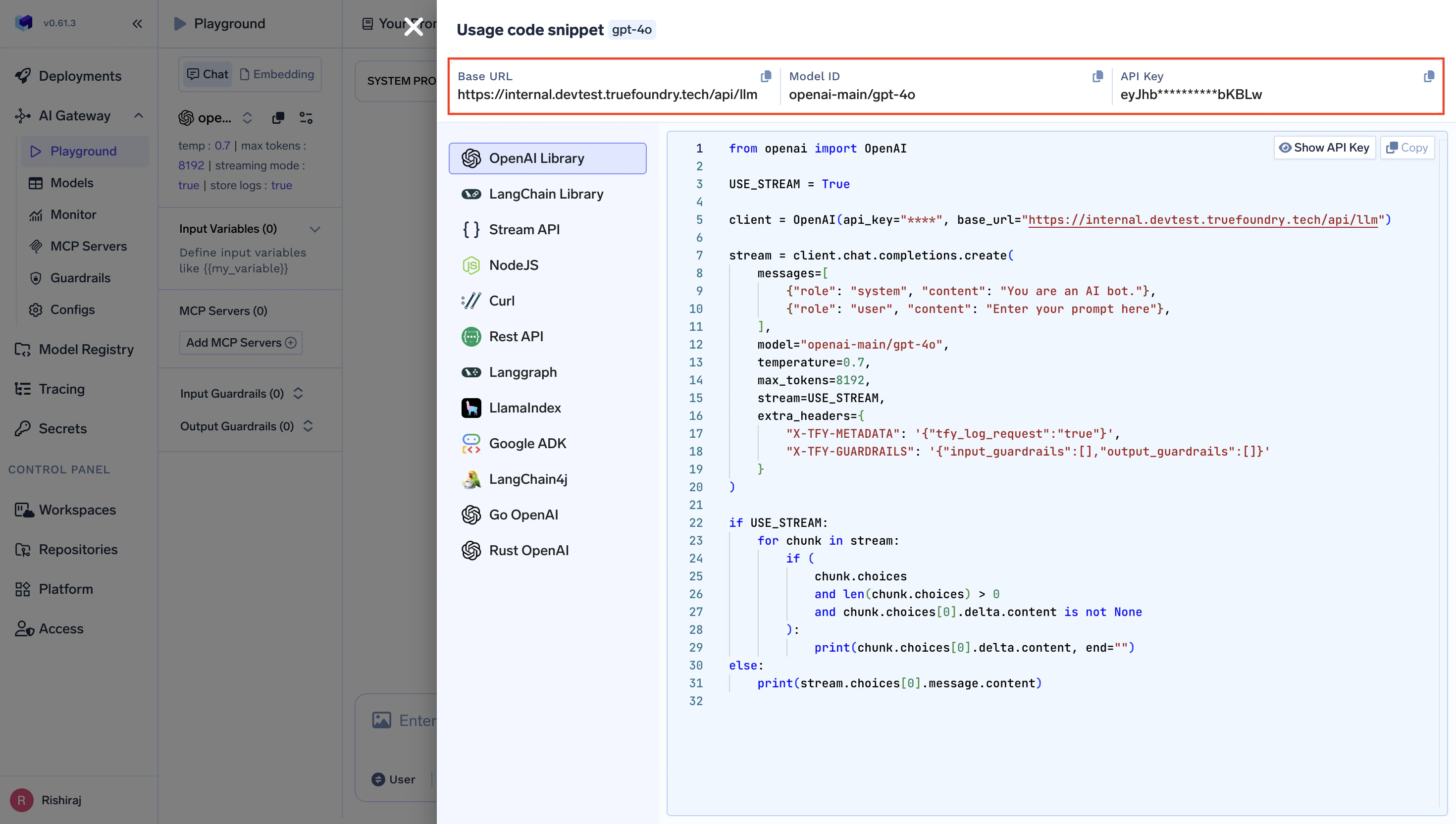 TrueFoundry Code Configuration