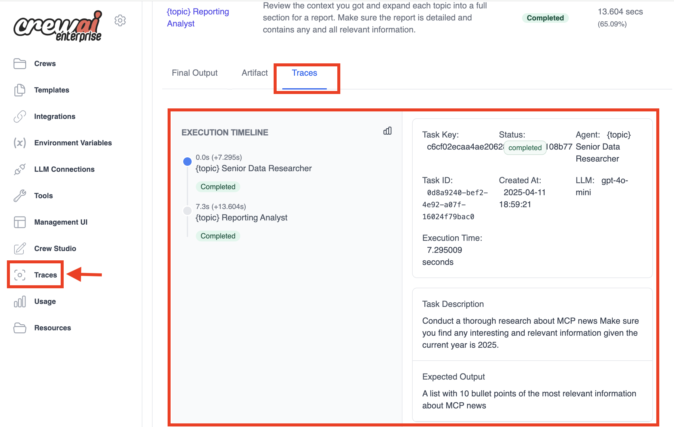 Prompt Tracing Dashboard