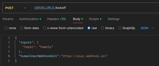 Crew Webhook URL