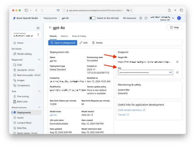 Azure OpenAI Studio