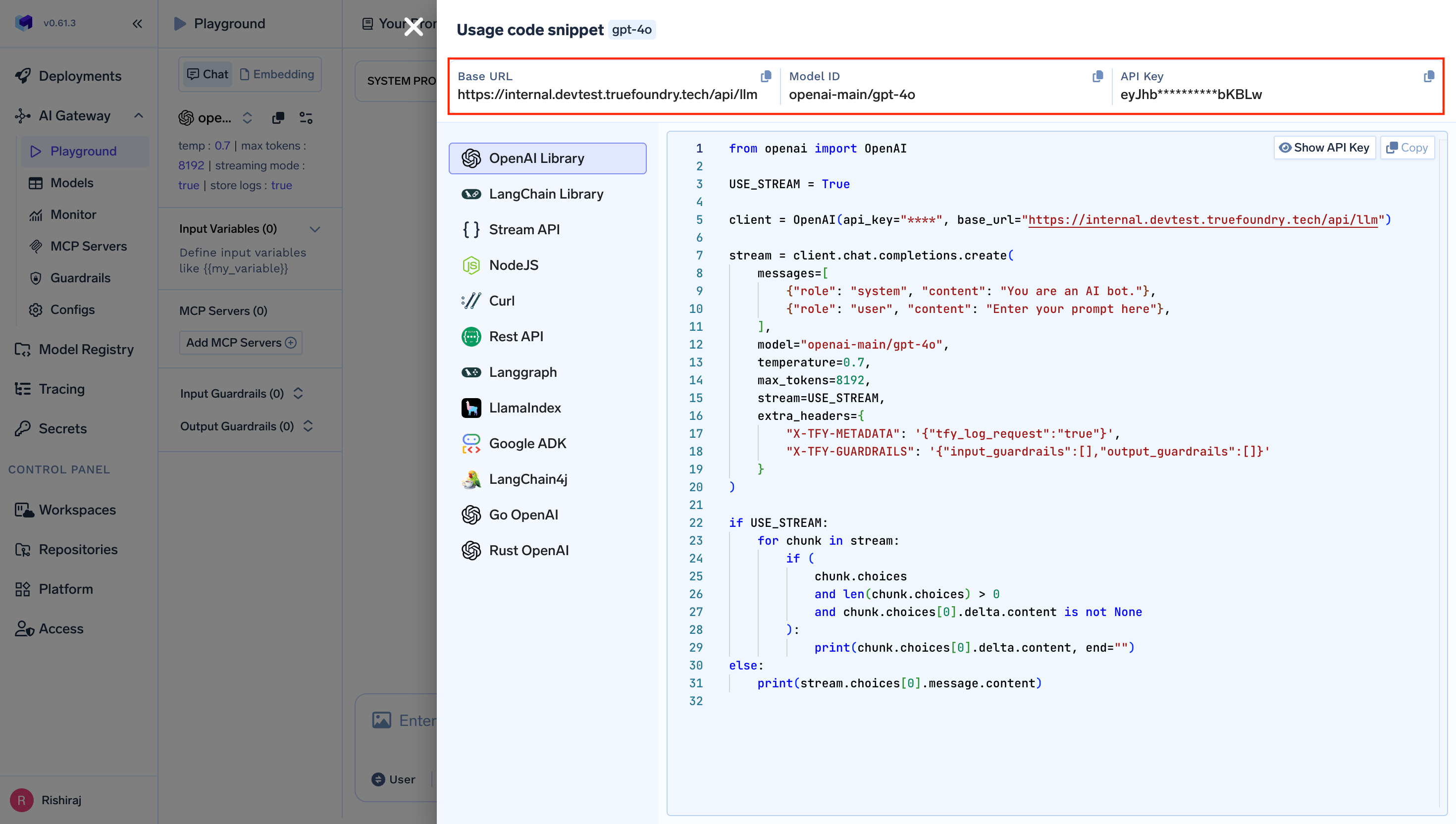 TrueFoundry Code Configuration