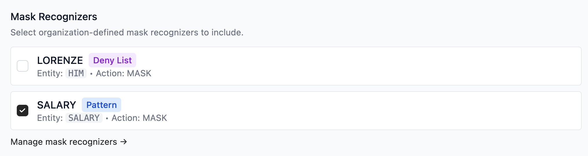 Enable Custom Recognizer