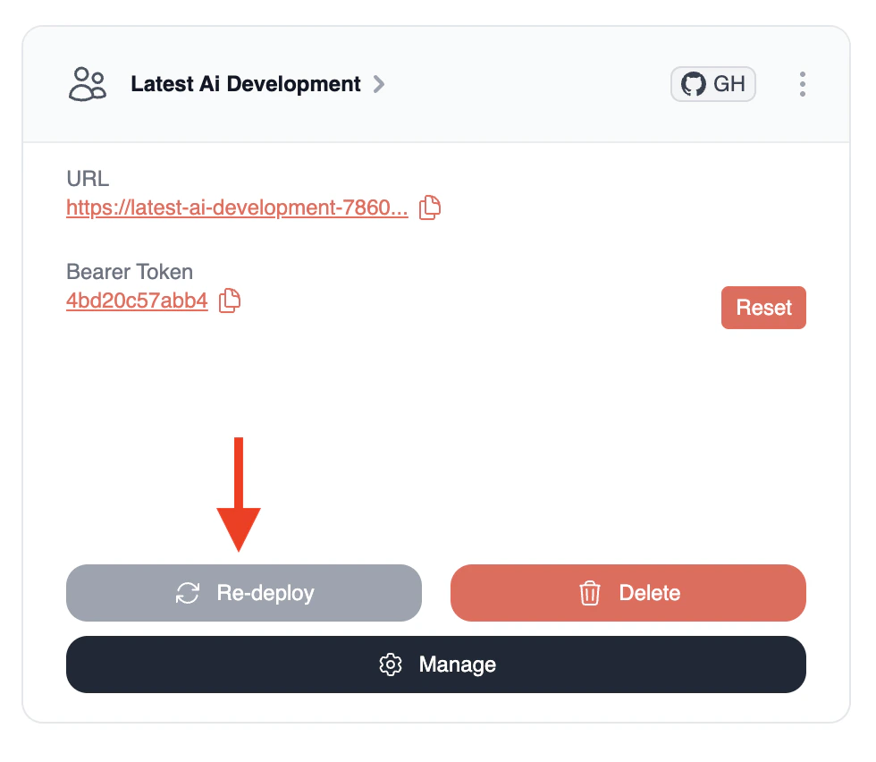 Re-deploy Button