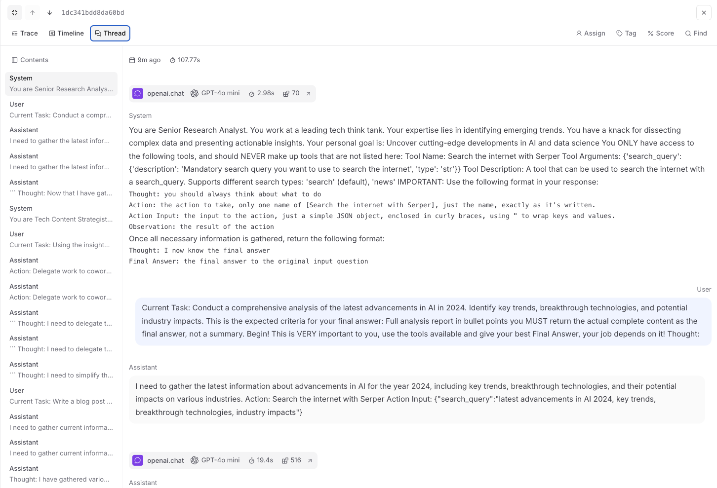 Braintrust Thread View