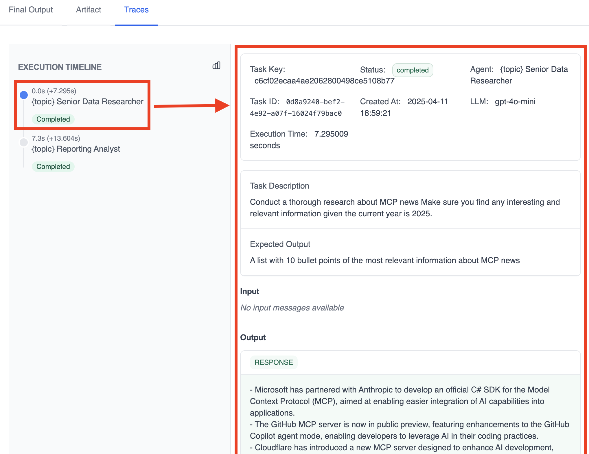 Detailed Task View