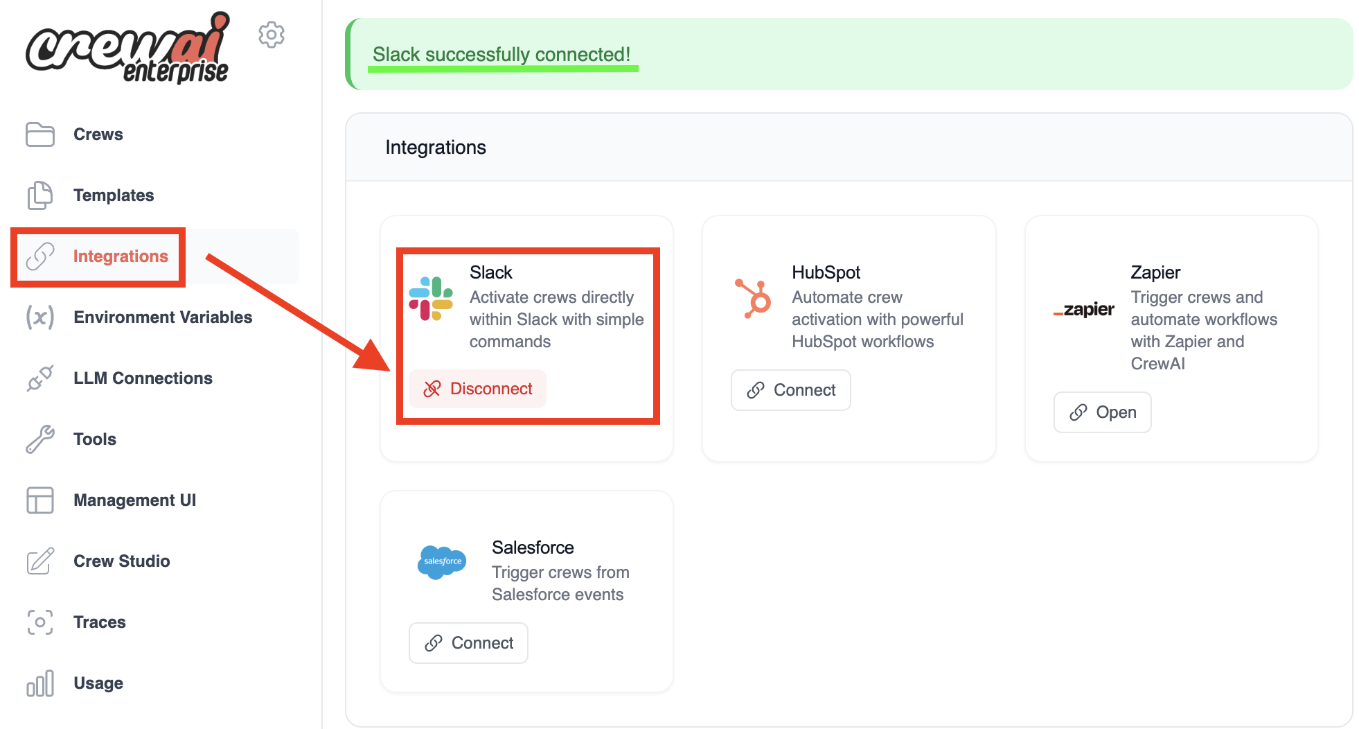 تكامل CrewAI مع Slack