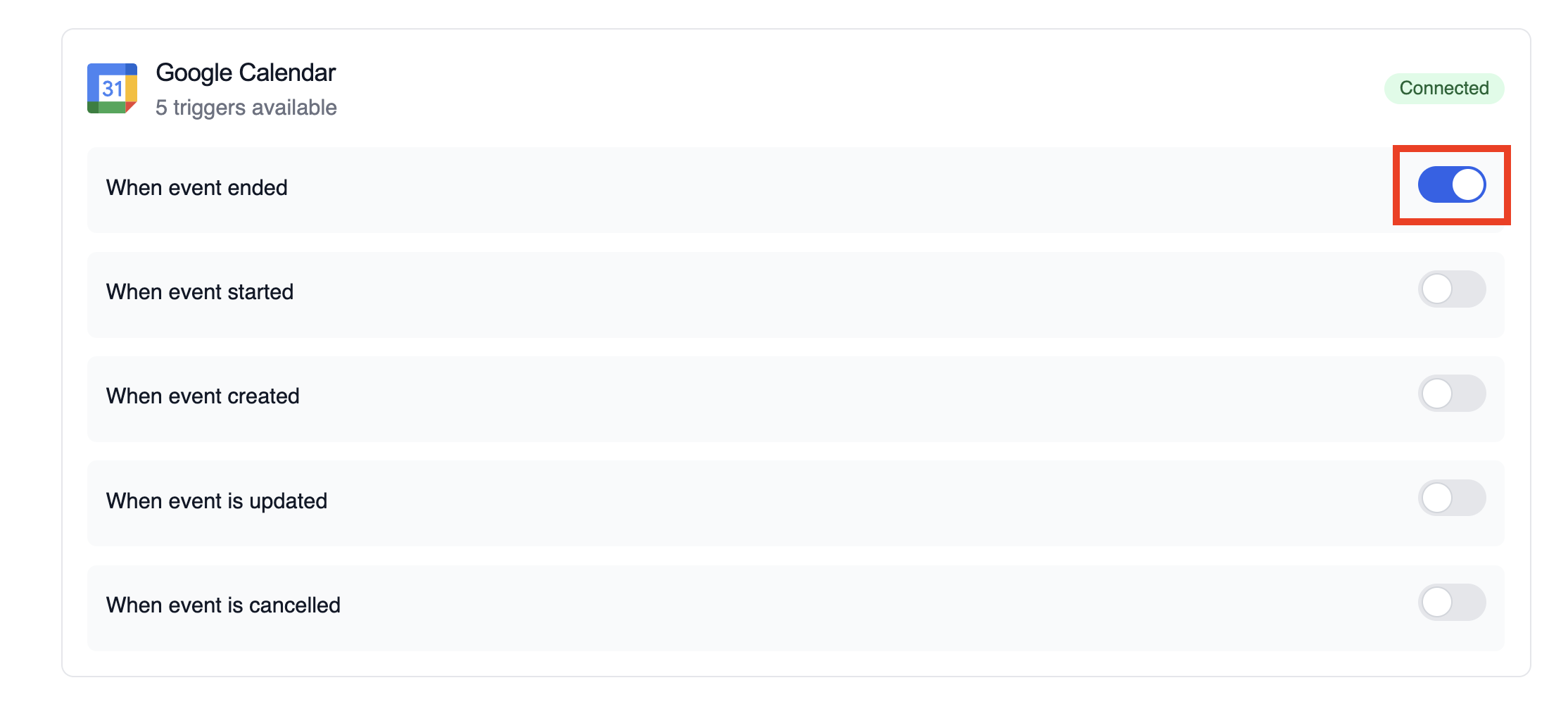 Enable or disable triggers with toggle