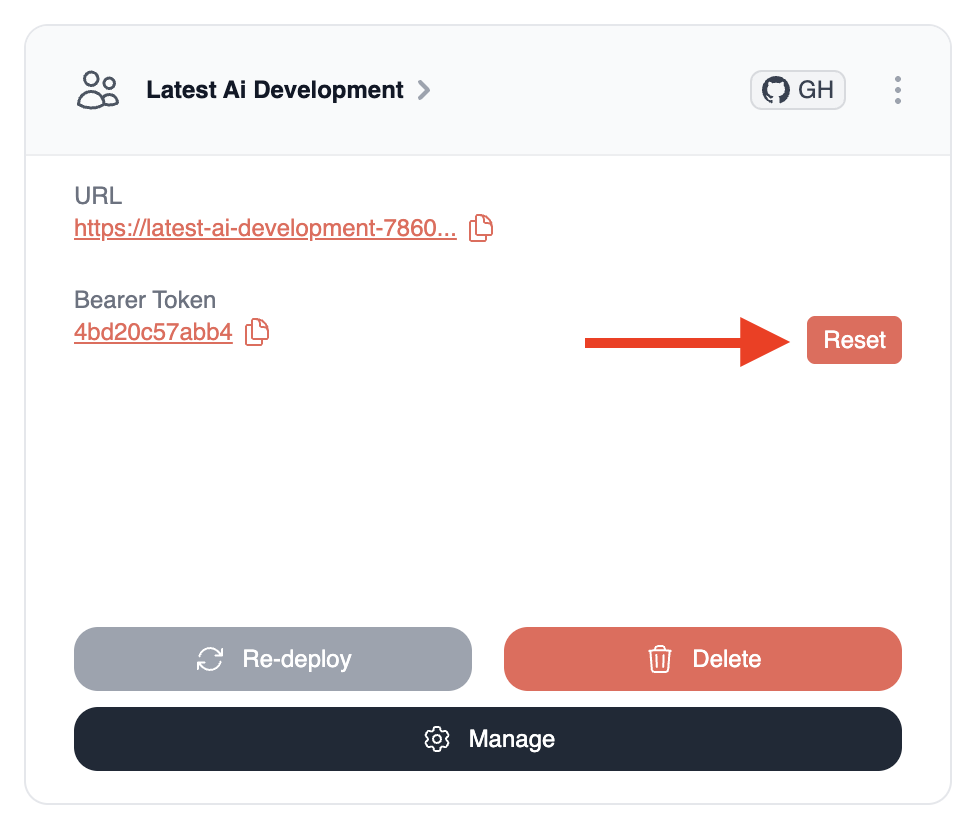 Reset Token