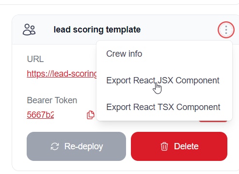 Export React Component