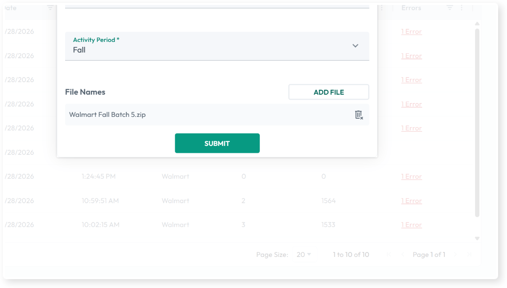 Submit button with ZIP file added