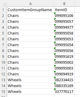 Importing custom item groupings (CIGs) screenshot 4