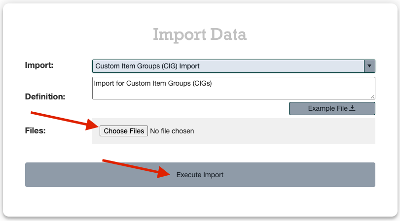 Importing custom item groupings (CIGs) screenshot 5