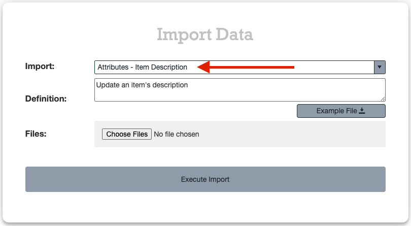 Importing item descriptions screenshot 2