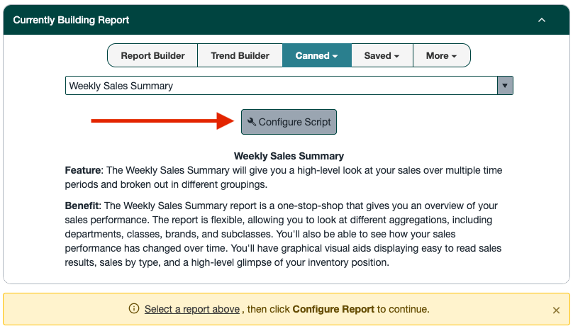 Saving and scheduling canned reports and scripts screenshot 2